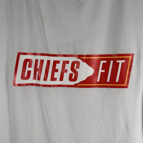 Chiefs Fit Hoodie Men's Large Grey Short Sleeve Lightweight - Picture 4 of 11